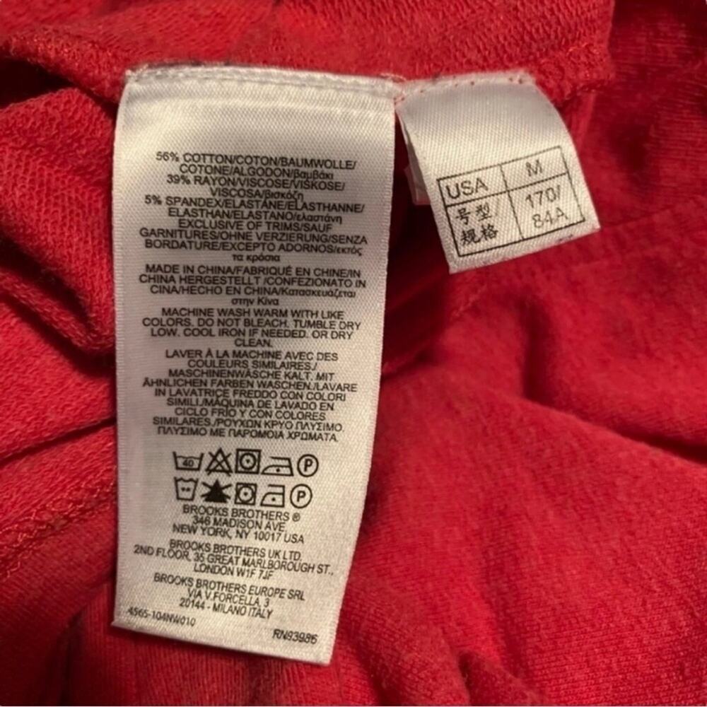 Brooks Brothers Red Cowl Neck Hoodie Sweatshirt Medium Cotton Blend - Picture 4 of 4